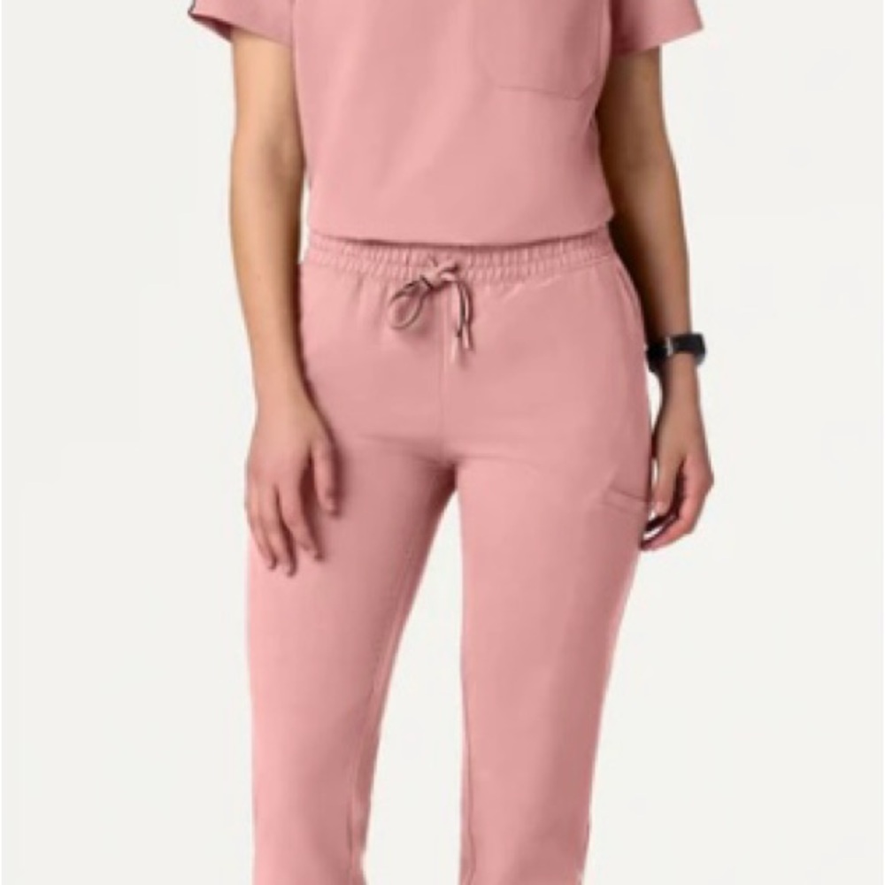 Jaanuu Light Pink Short Sleeve Top and Jogger